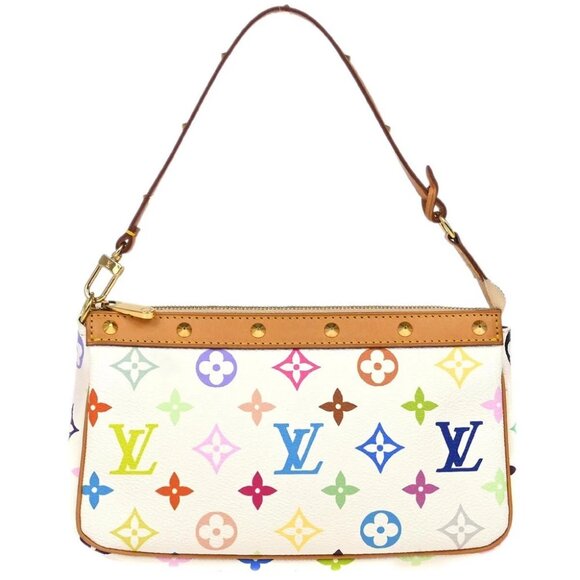 Louis Vuitton White Multicolor Pochette Accessoires Handbag - Picture 1 of 7